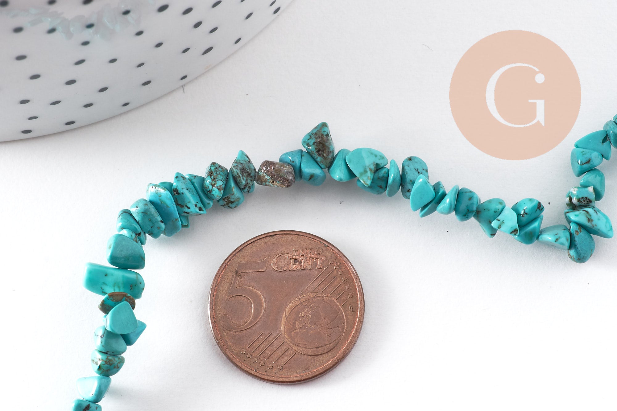 Gingerlily Turquoise G10910 chips pierre fil 83 cm 5-8 mm