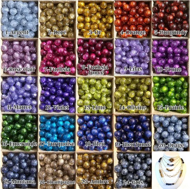 ARTSHOP Boules Glitters perle Polaris 10mm 720 pièces