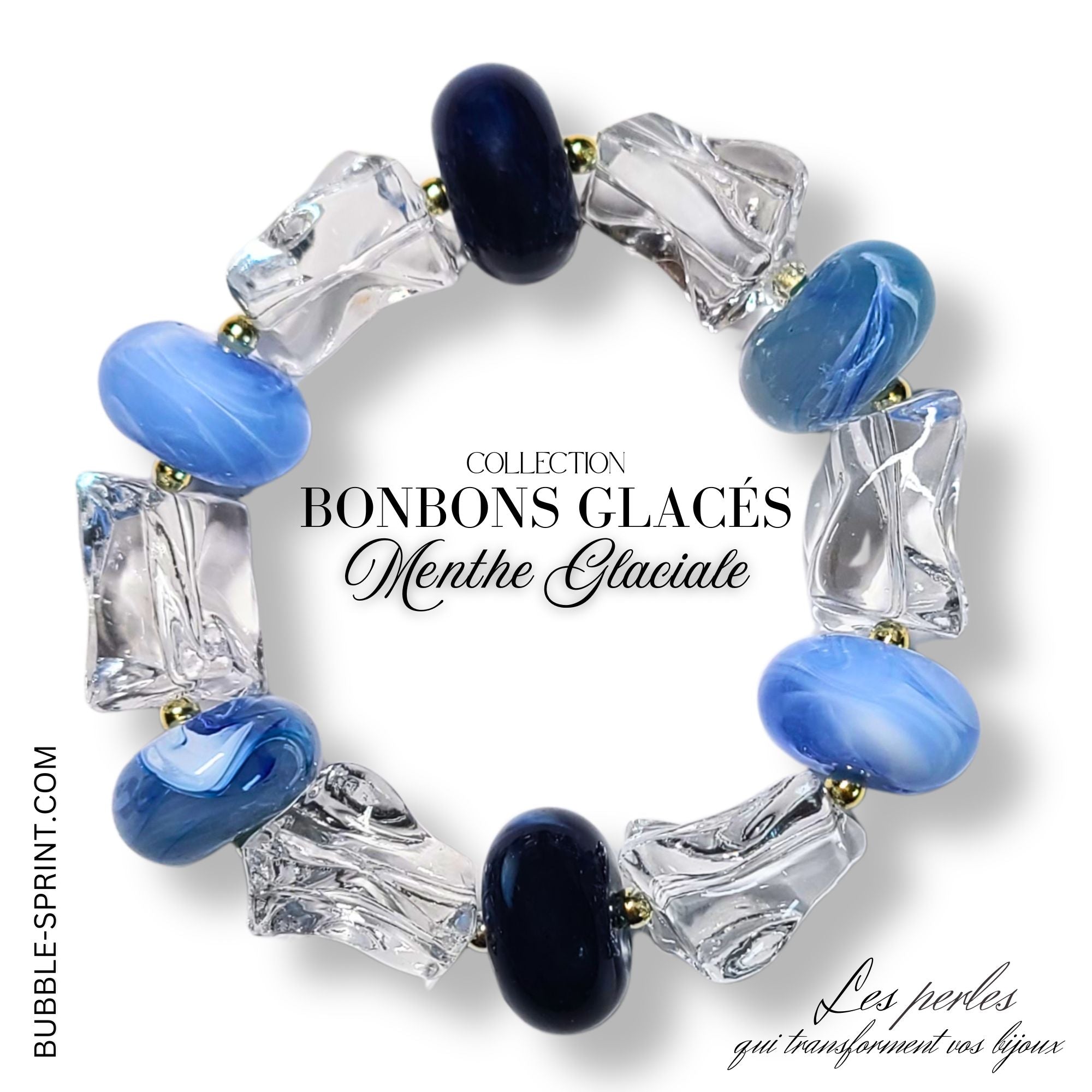 ARTSHOP Bonbons Glacés Bracelet Menthe Glaciale monté acrylique