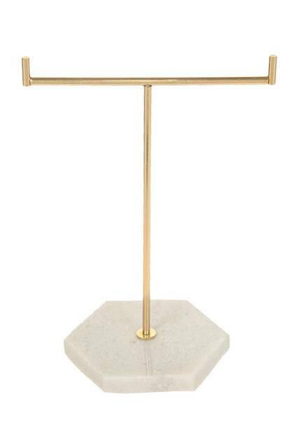 Gingerlily présentoir bijoux marbre métal doré 22,5cm G625