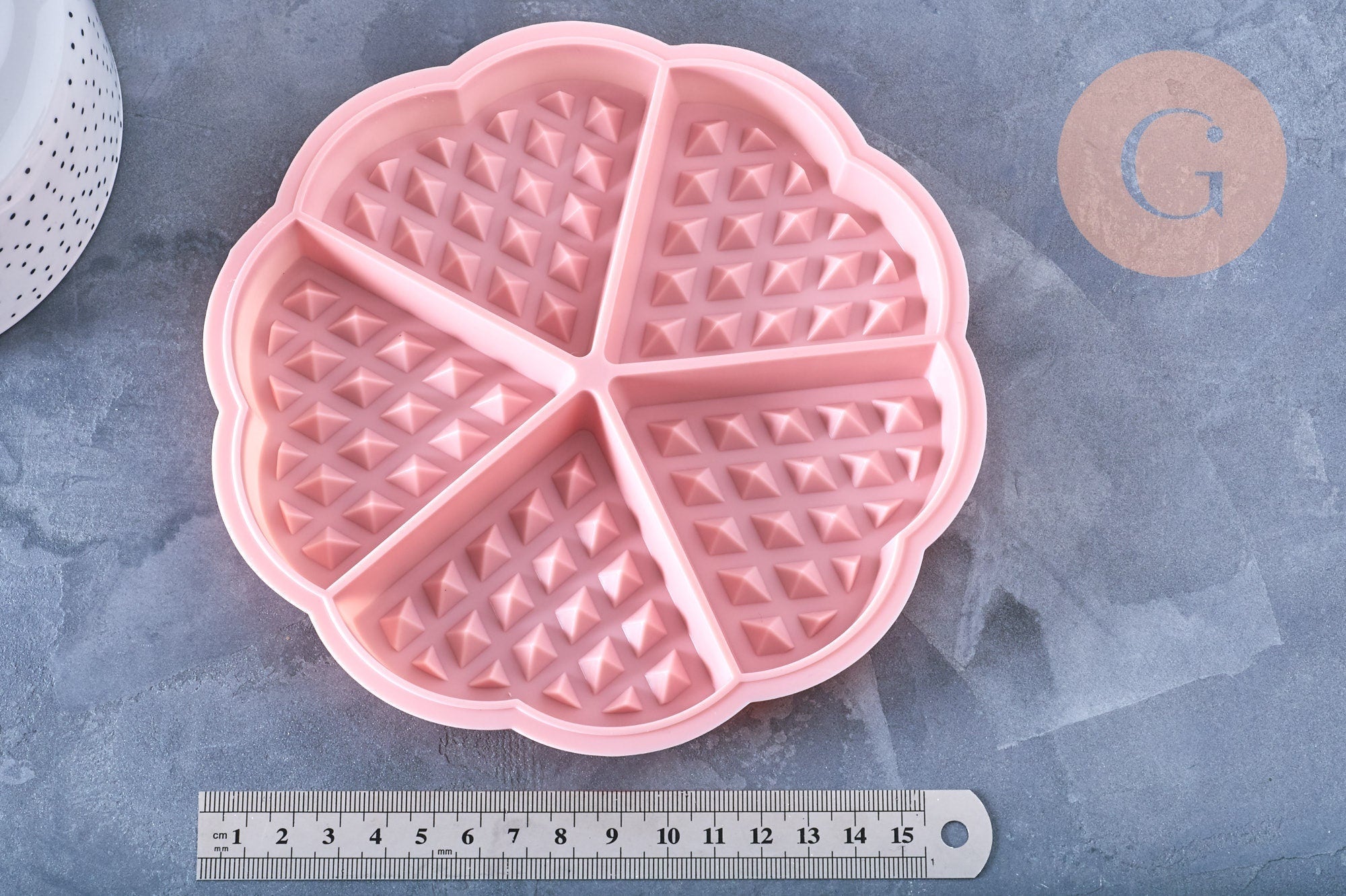 Gingerlily Pâte polymère Moule gaufre silicone rose 17,4 cm x1
