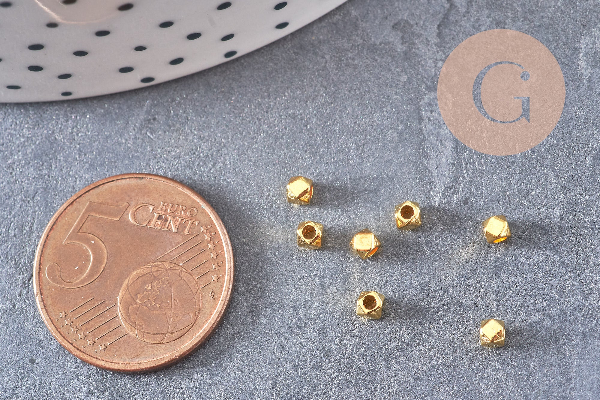Gingerlily G10809 perles intercalaires hexagone doré 3,5 mm x50