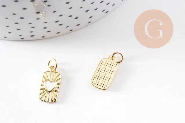 Gingerlily Pendentifs Cœur Nacre Laiton Doré 16.5mm x1