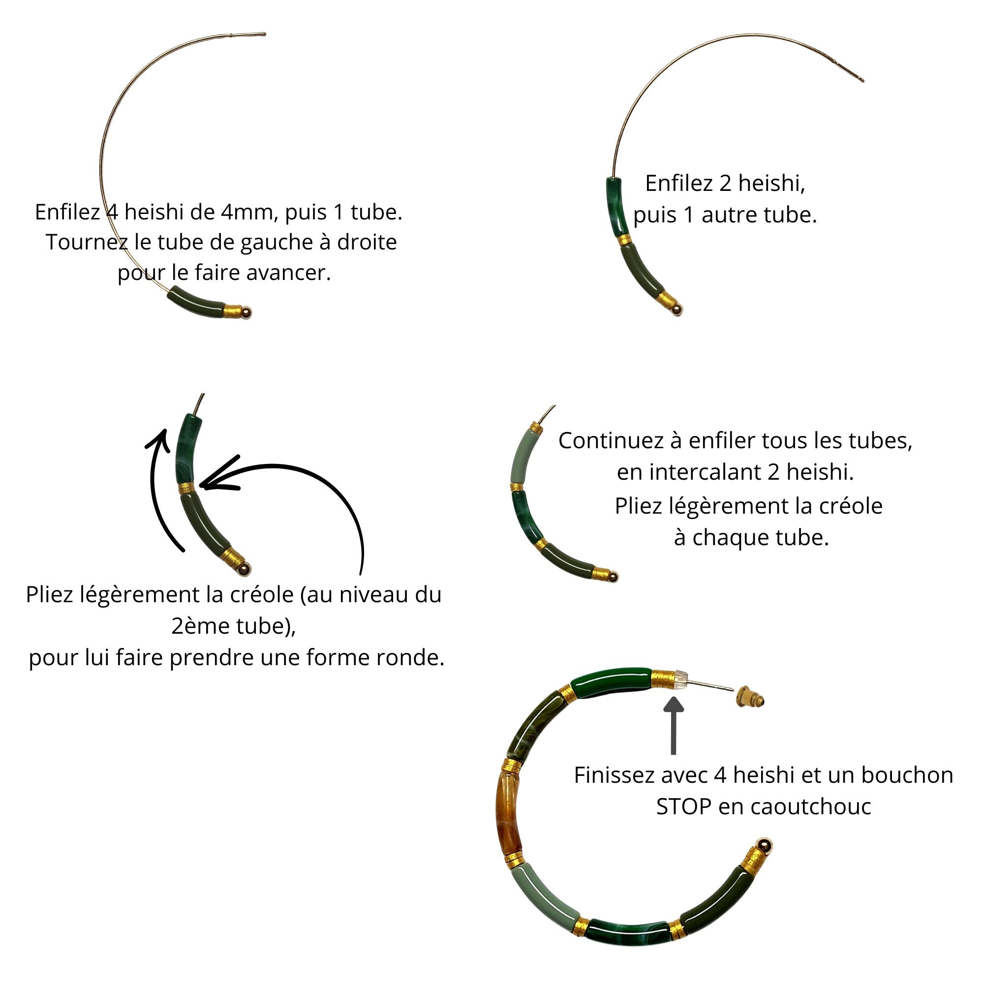 ARTSHOP Accessoires bouchons stop boucles x10 transparent fleur