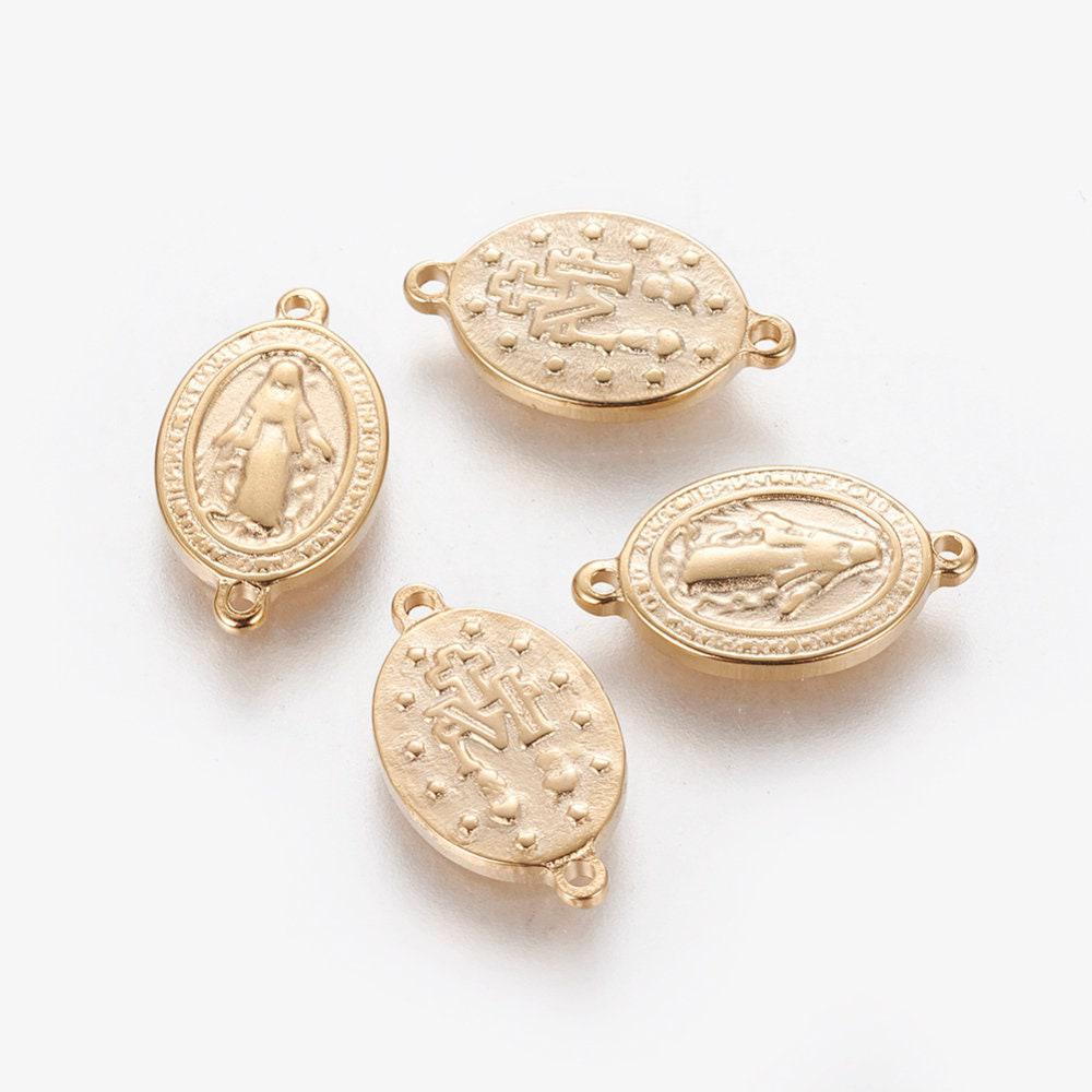 Gingerlily G4320 pendentif Vierge Marie acier doré 15mm