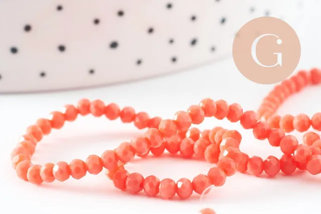Gingerlily Perles bijoux DIY G9822 abacus cristal rose 41cm