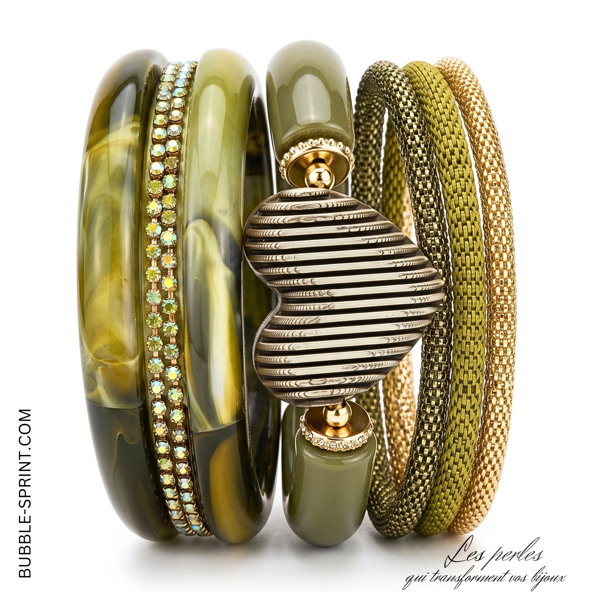 ARTSHOP Prêt-à-porter bracelet cœurs cannelés ananas kit