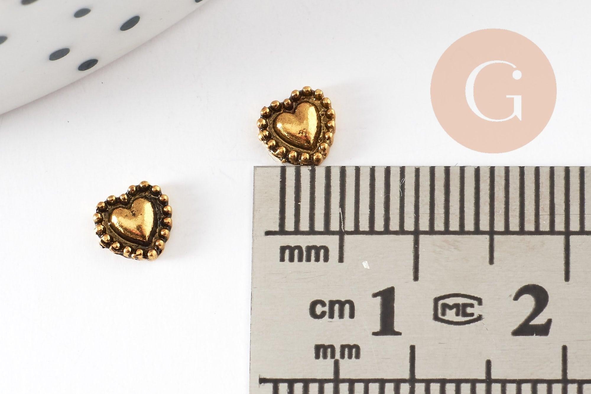 Gingerlily G9384 charm coeur zamac doré 5mm à coller