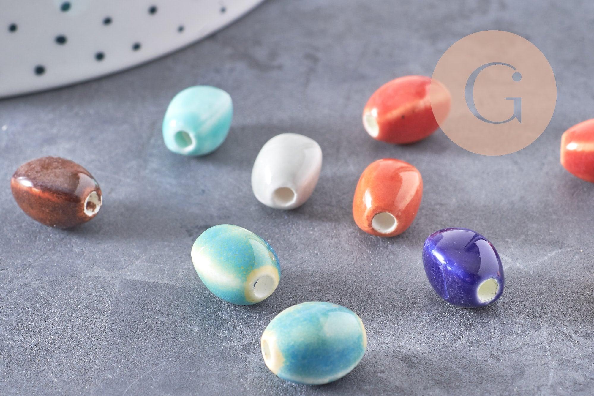 Gingerlily G10323 perle porcelaine ovale 12mm x10