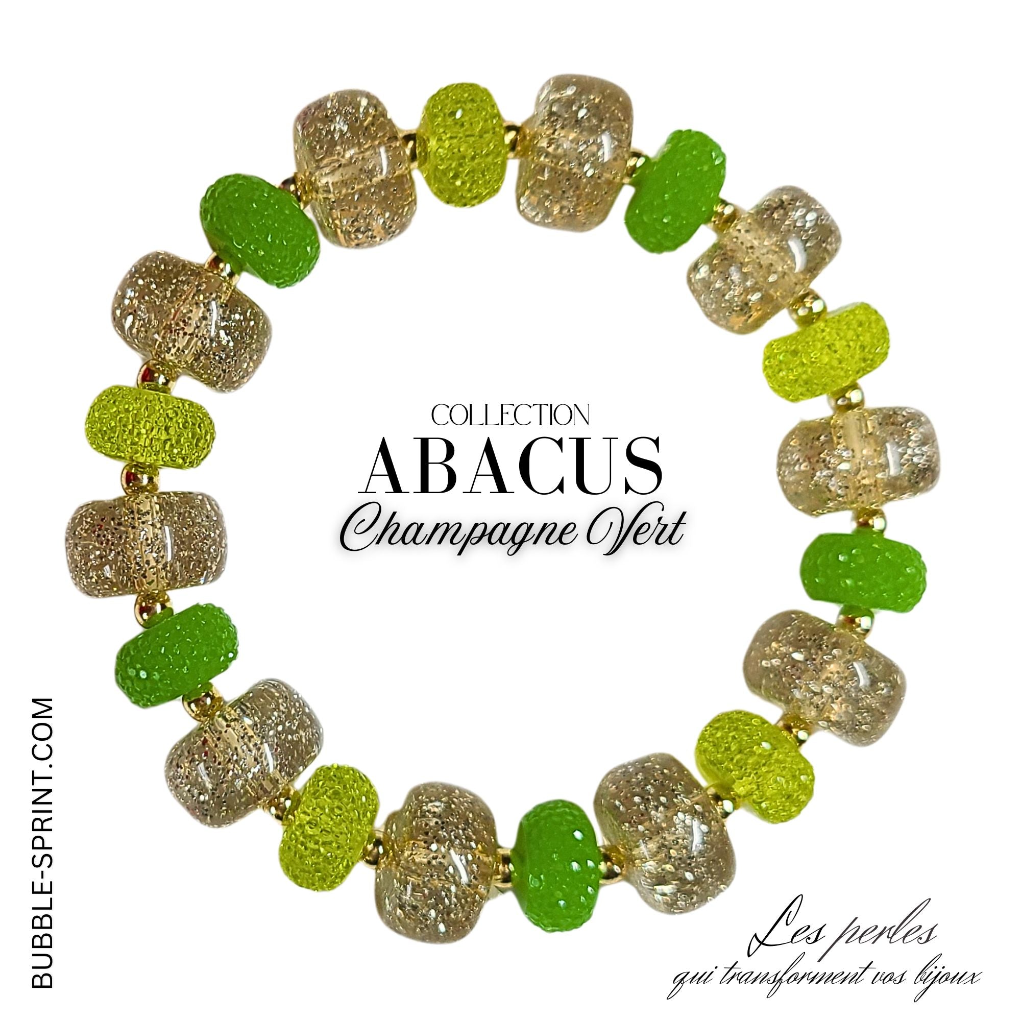 ARTSHOP Prêts-à-porter ABACUS bracelet champagne vert kit