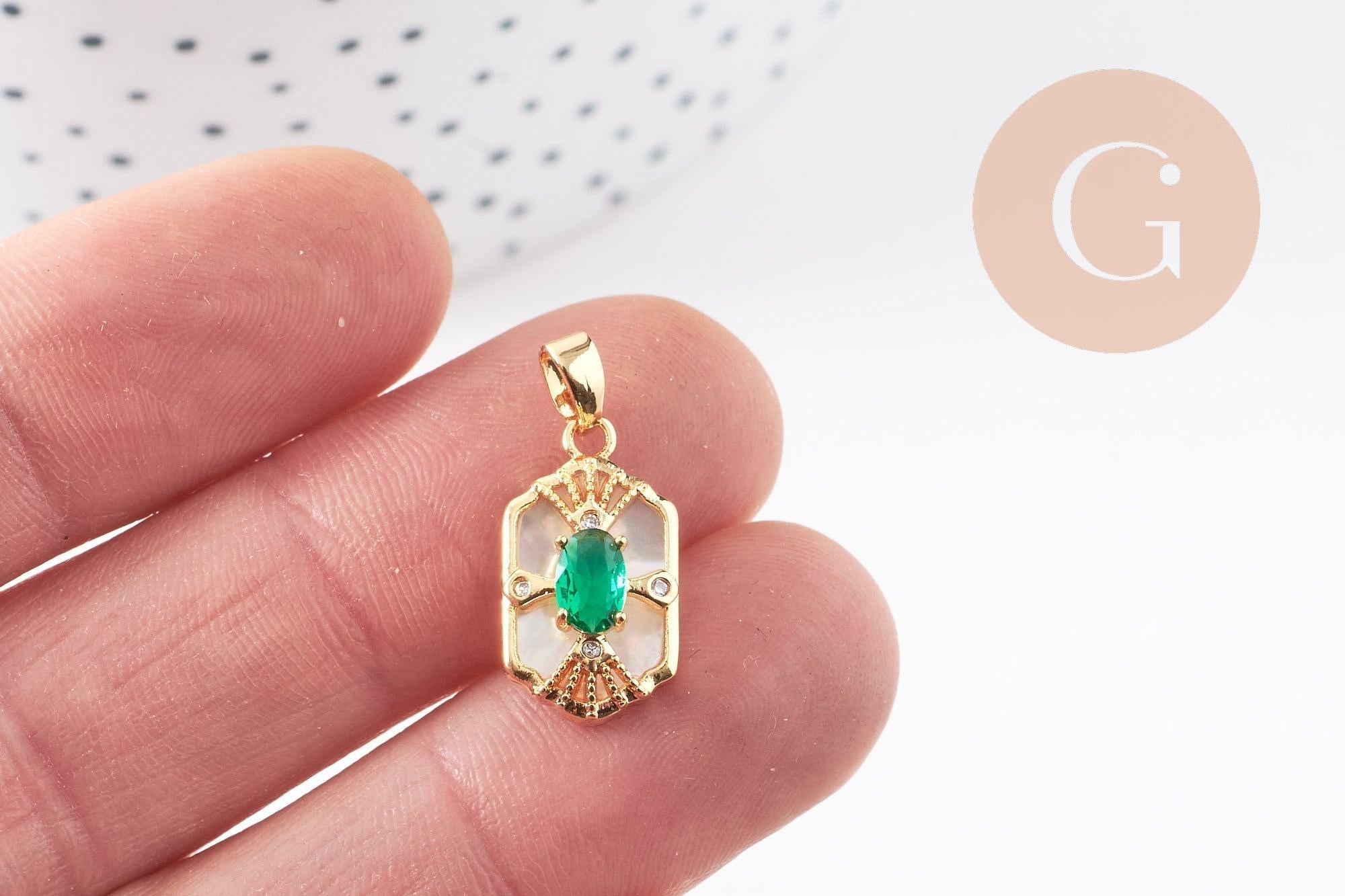 Gingerlily Pendentifs hexagone G10082 nacre 18mm x1