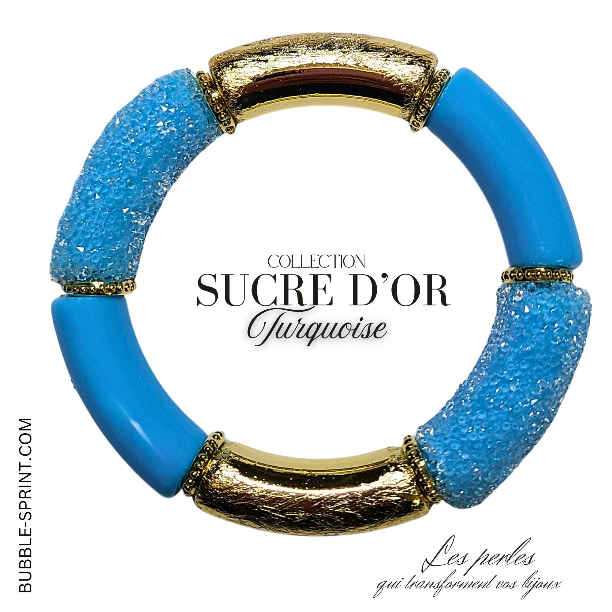 ARTSHOP Tubes Sucrés Tube incurvé 14mm turquoise x1