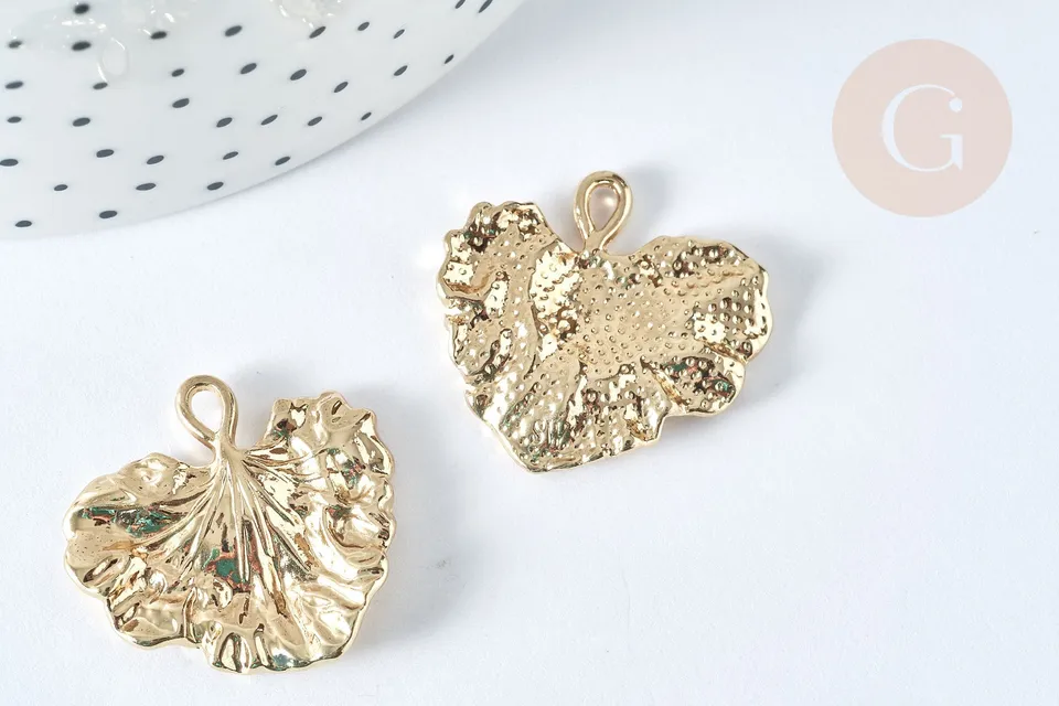 Gingerlily Feuille G7411 pendentif doré 27 mm unité
