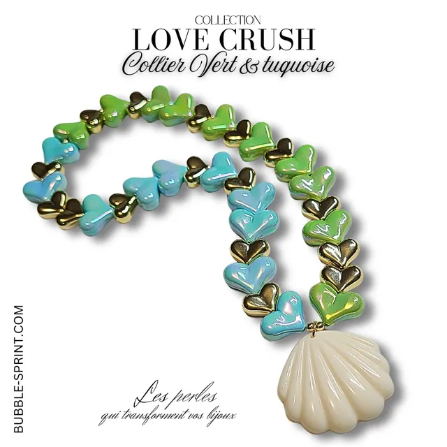 ARTSHOP Love Crush kit collier vert turquoise 44 cm