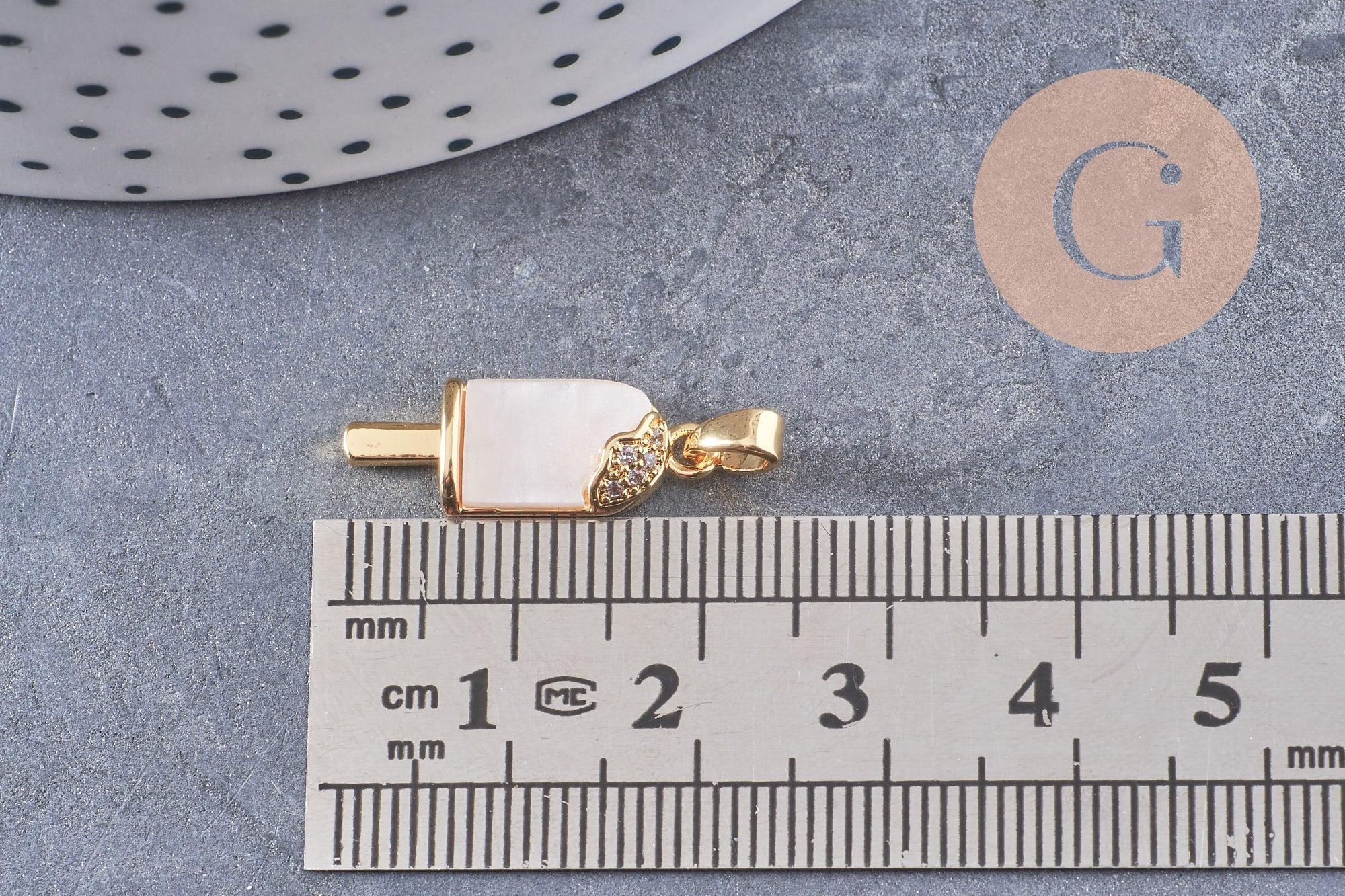 Gingerlily Pendentifs G10086 Glace Laiton Doré Zircon 21mm