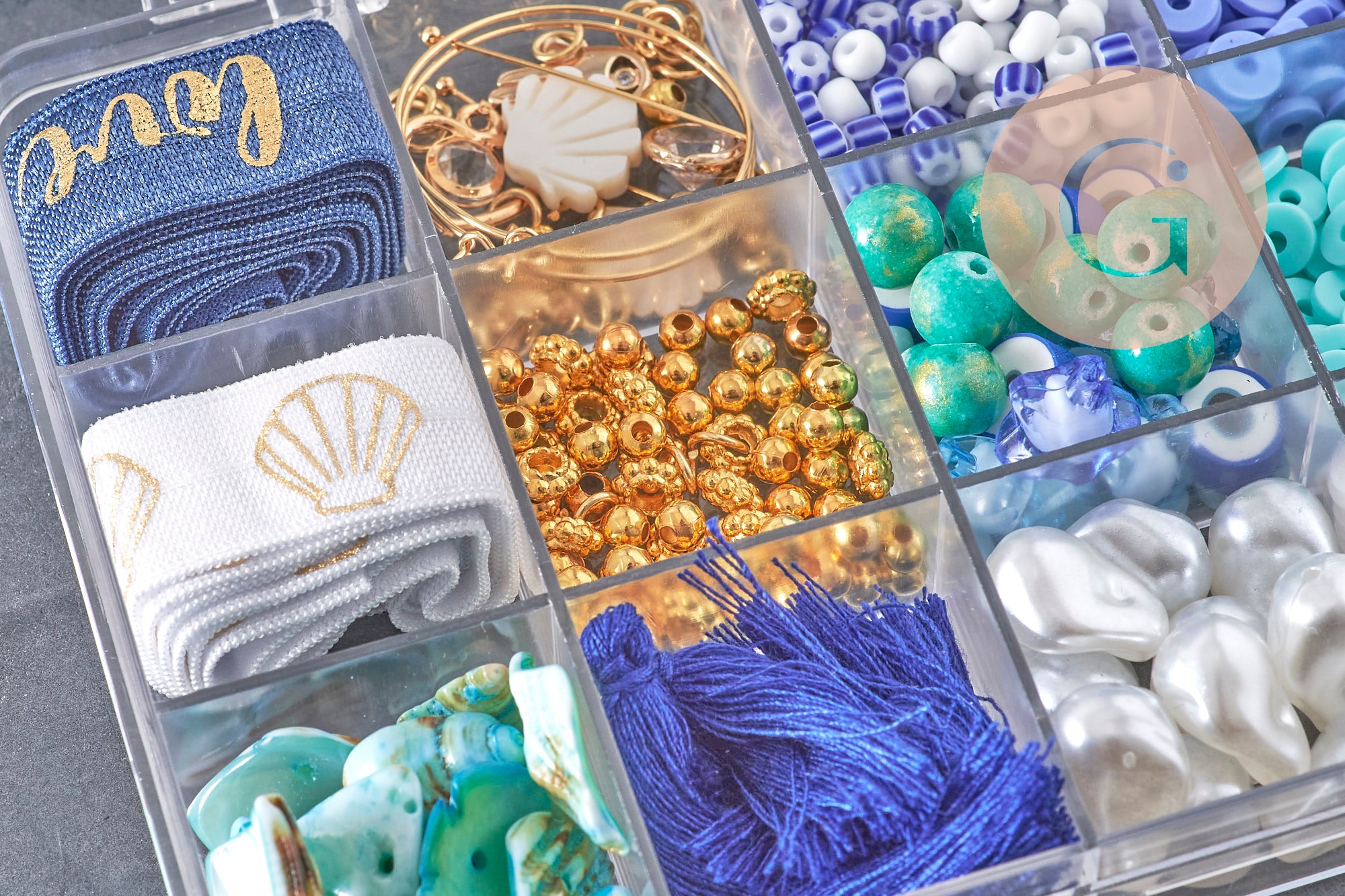 Gingerlily Kit Nacre & Coquillage bleu coffret bijoux DIY x1
