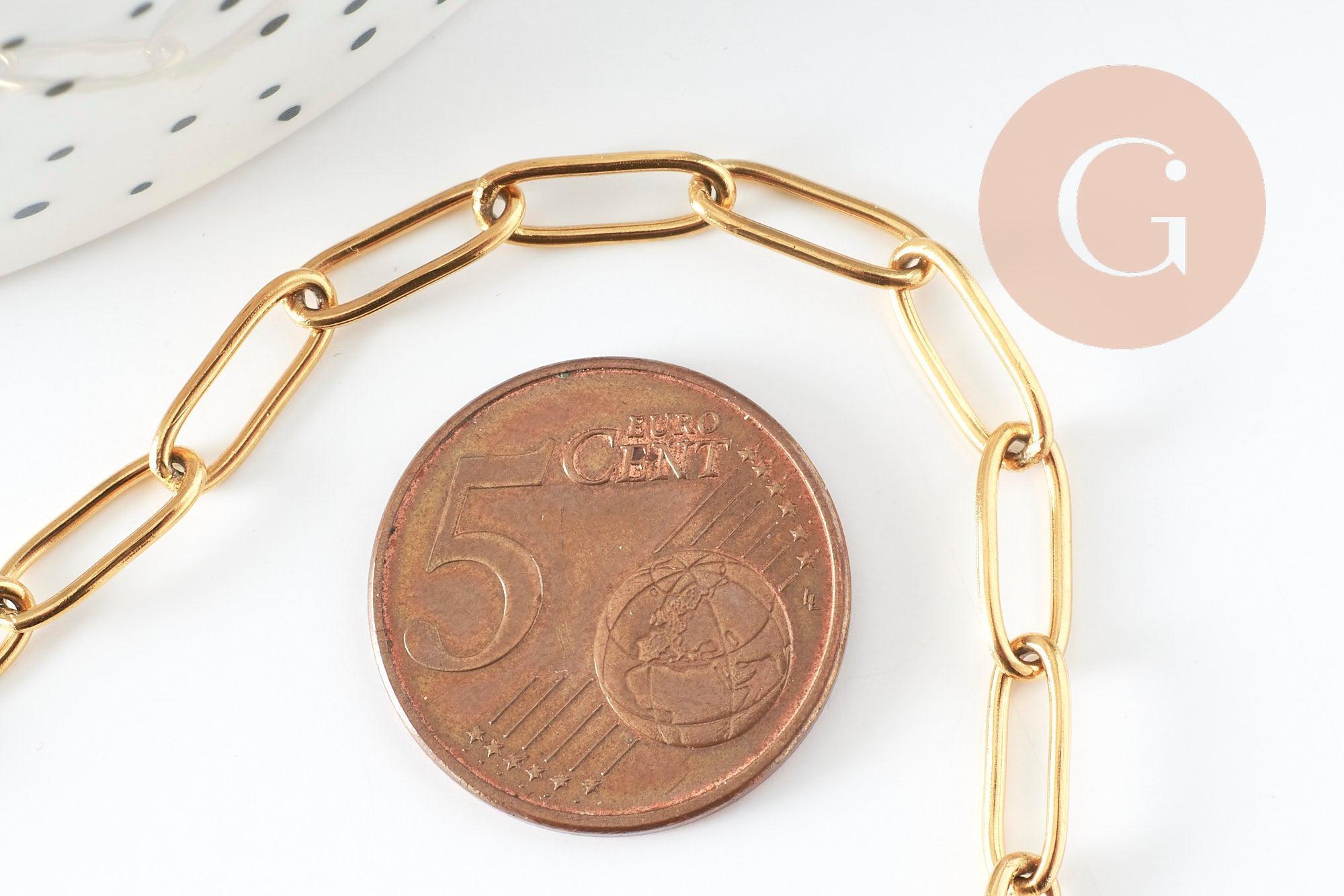 Gingerlily Chaînes Collier Chaîne Acier Doré 55cm G9407 x1