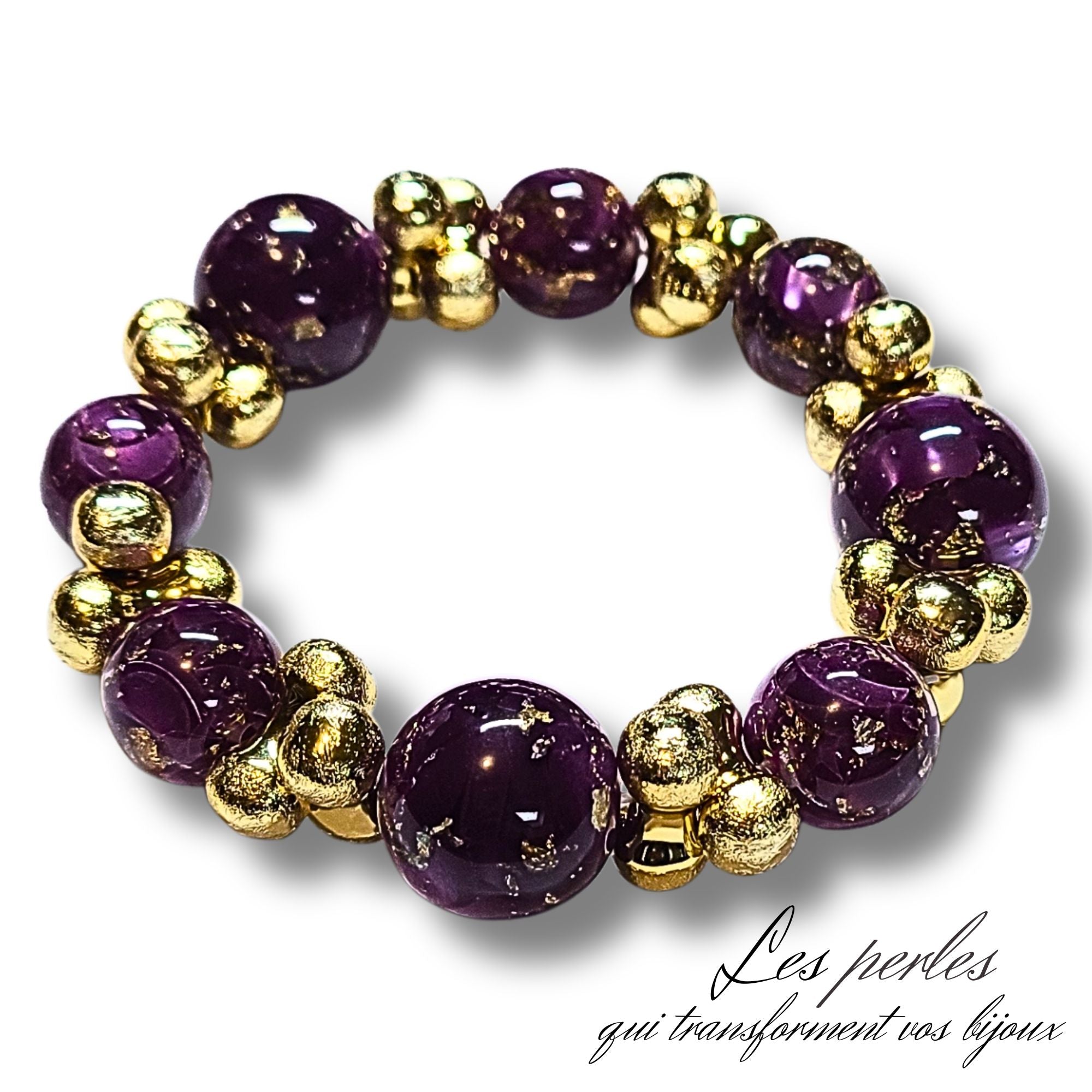 ARTSHOP Boules 315 perles violet murano 16 mm x15