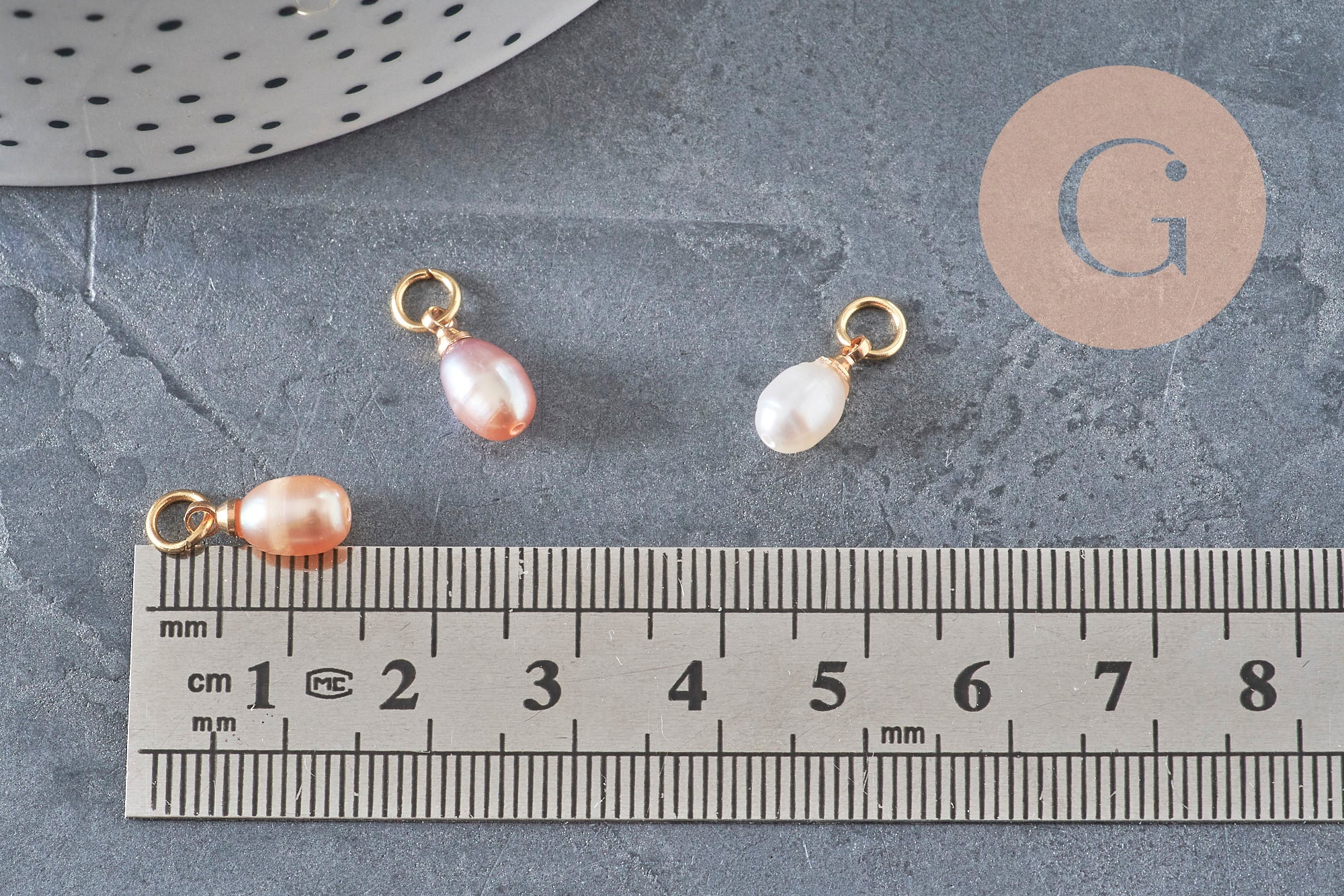Gingerlily G11302 breloque perle eau douce rose pêche 11mm