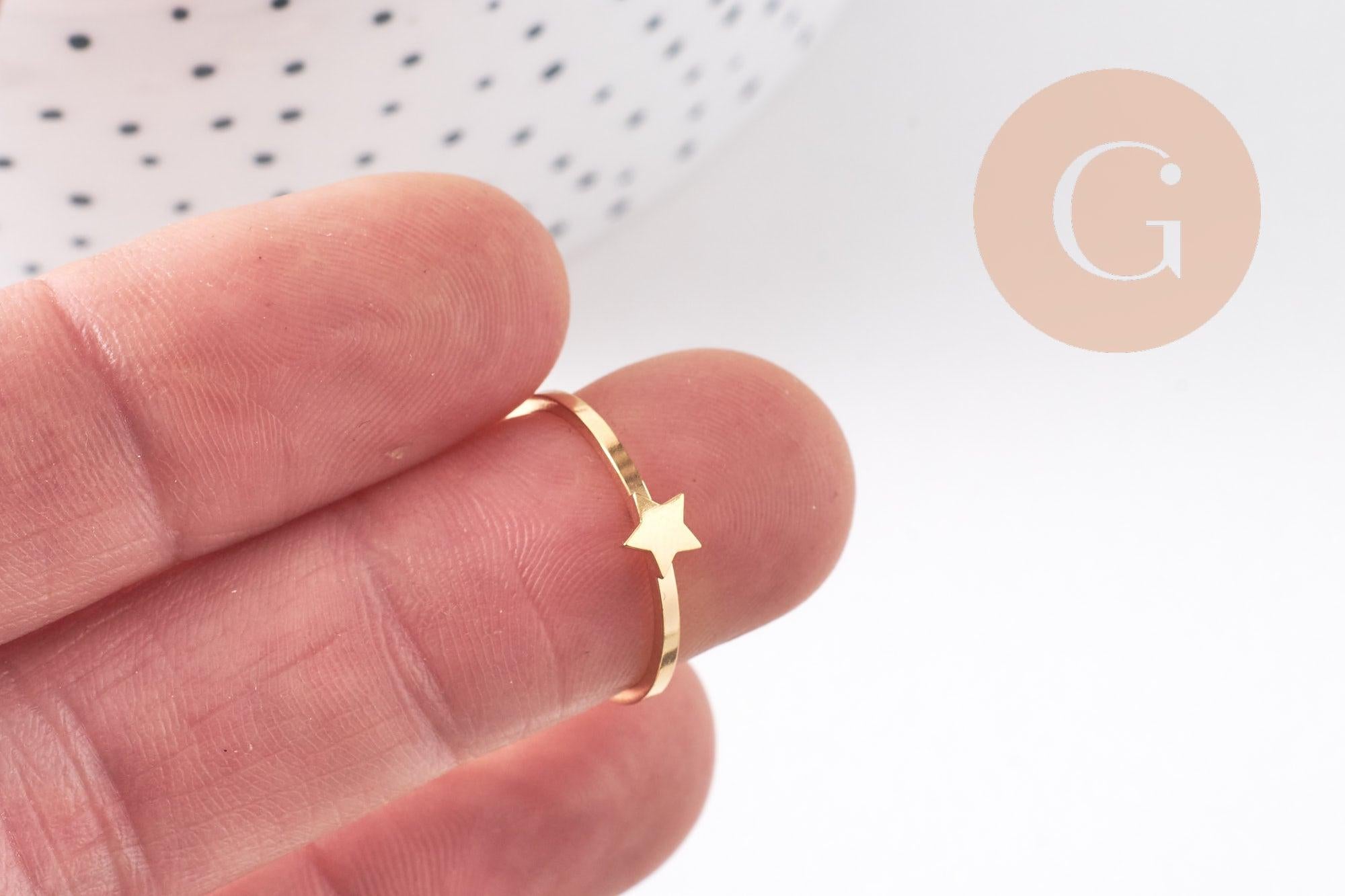 Gingerlily Apprêts G10356 bague soleil acier doré réglable