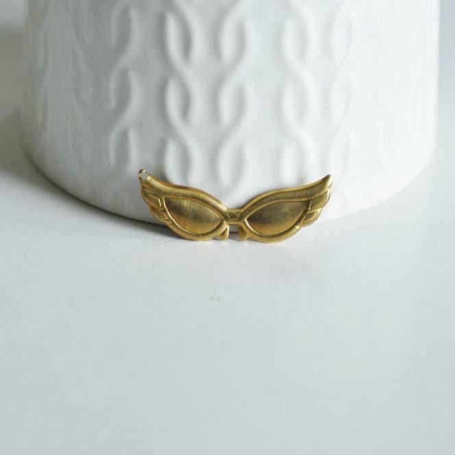 Gingerlily Lunettes G1505 Breloque Laiton Brut 33 mm à l’unité