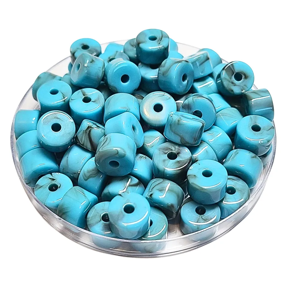 ARTSHOP 1/4 de tubes 7 cylindre turquoise marbré x6