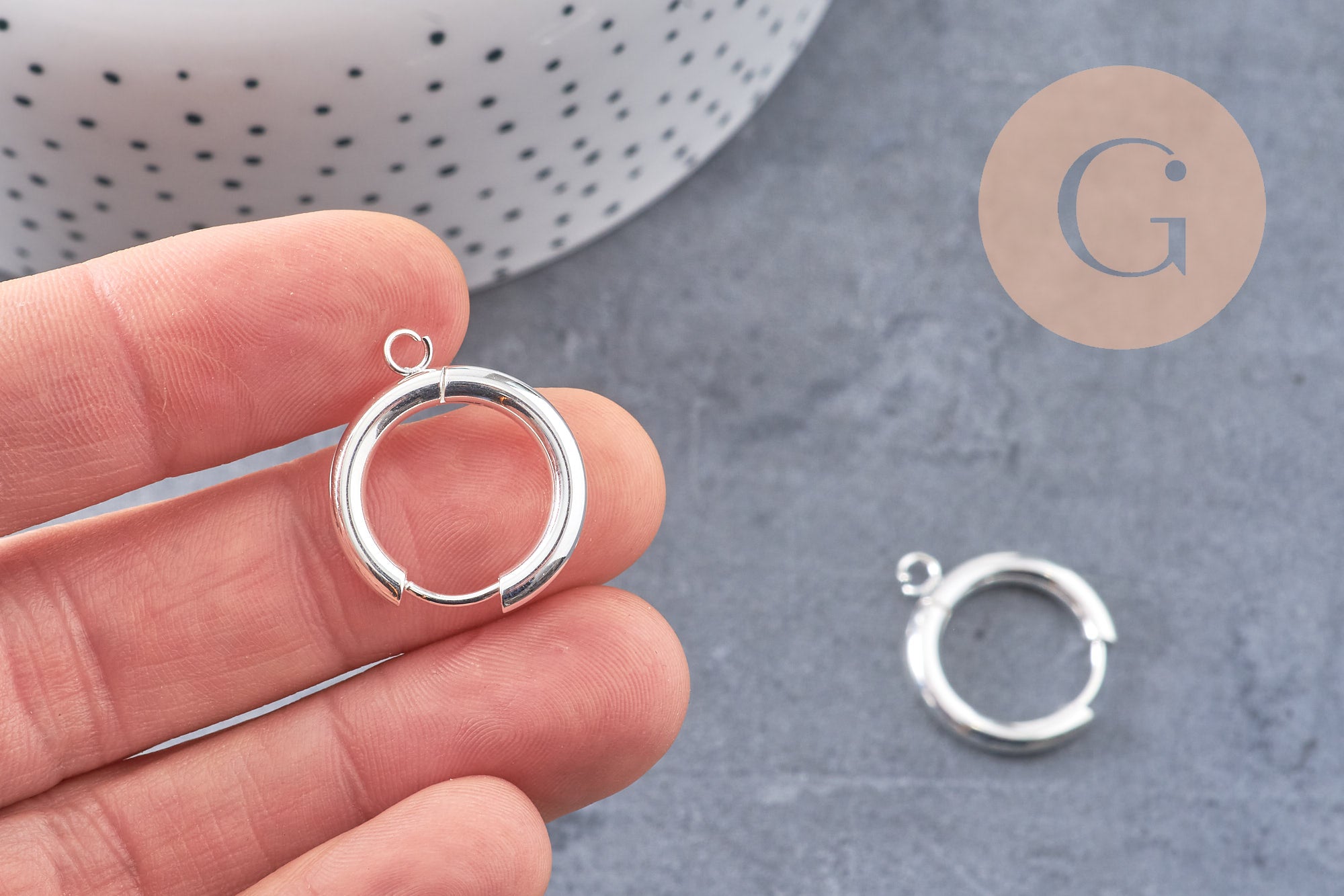 Gingerlily Apprêts créoles acier argenté 22mm la paire
