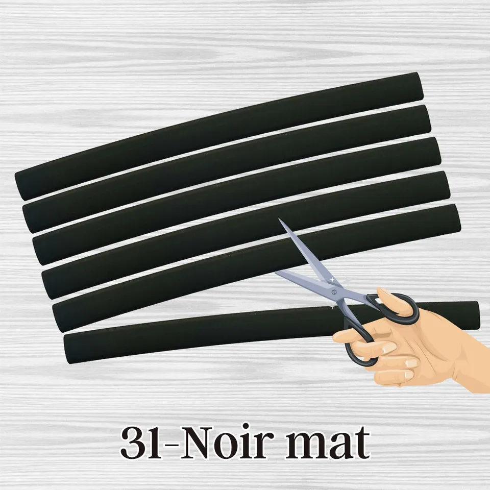 ARTSHOP Sangles silicone noir mat 6mm 7cm pour bague