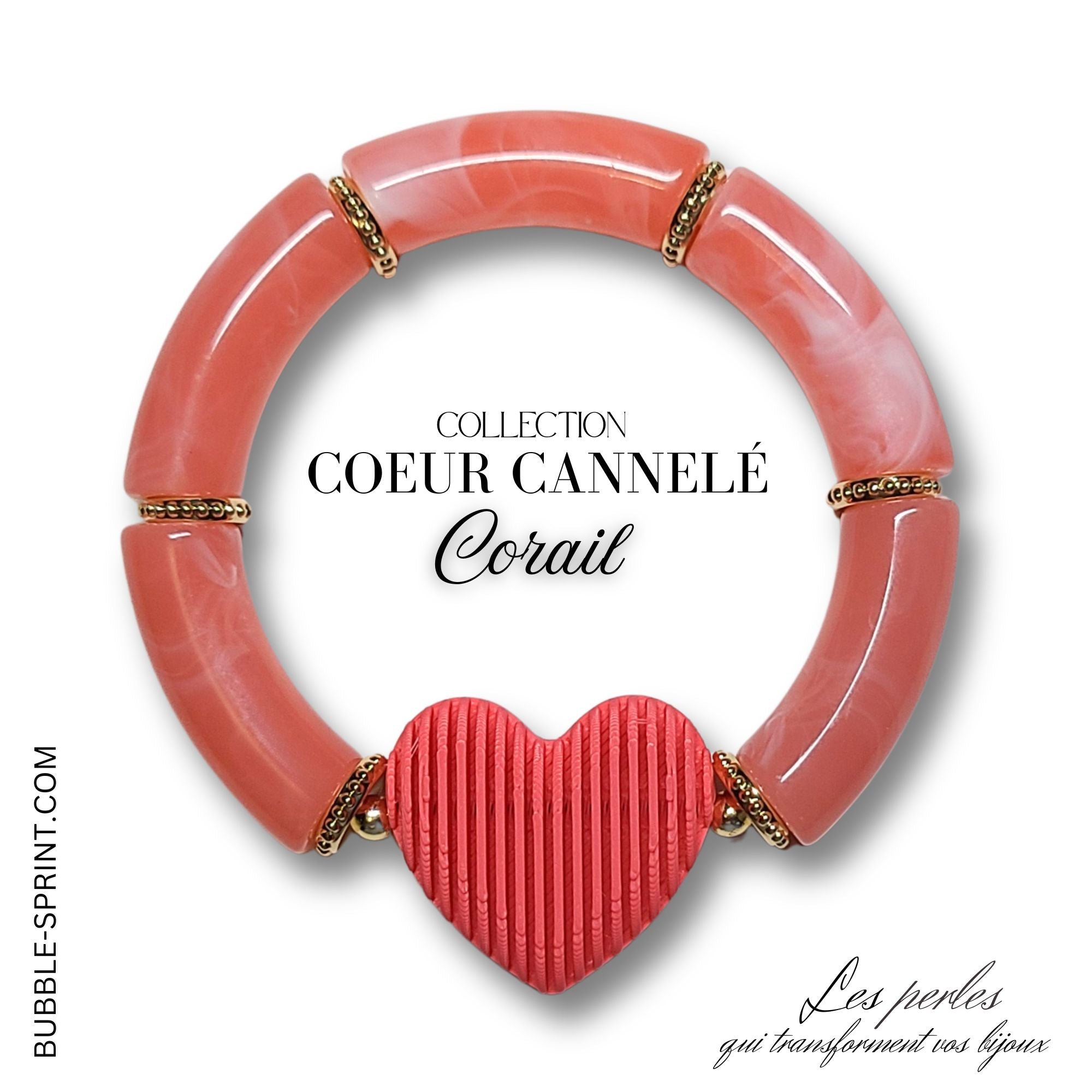 ARTSHOP Prêts-à-porter bracelet COEURS Corail KIT