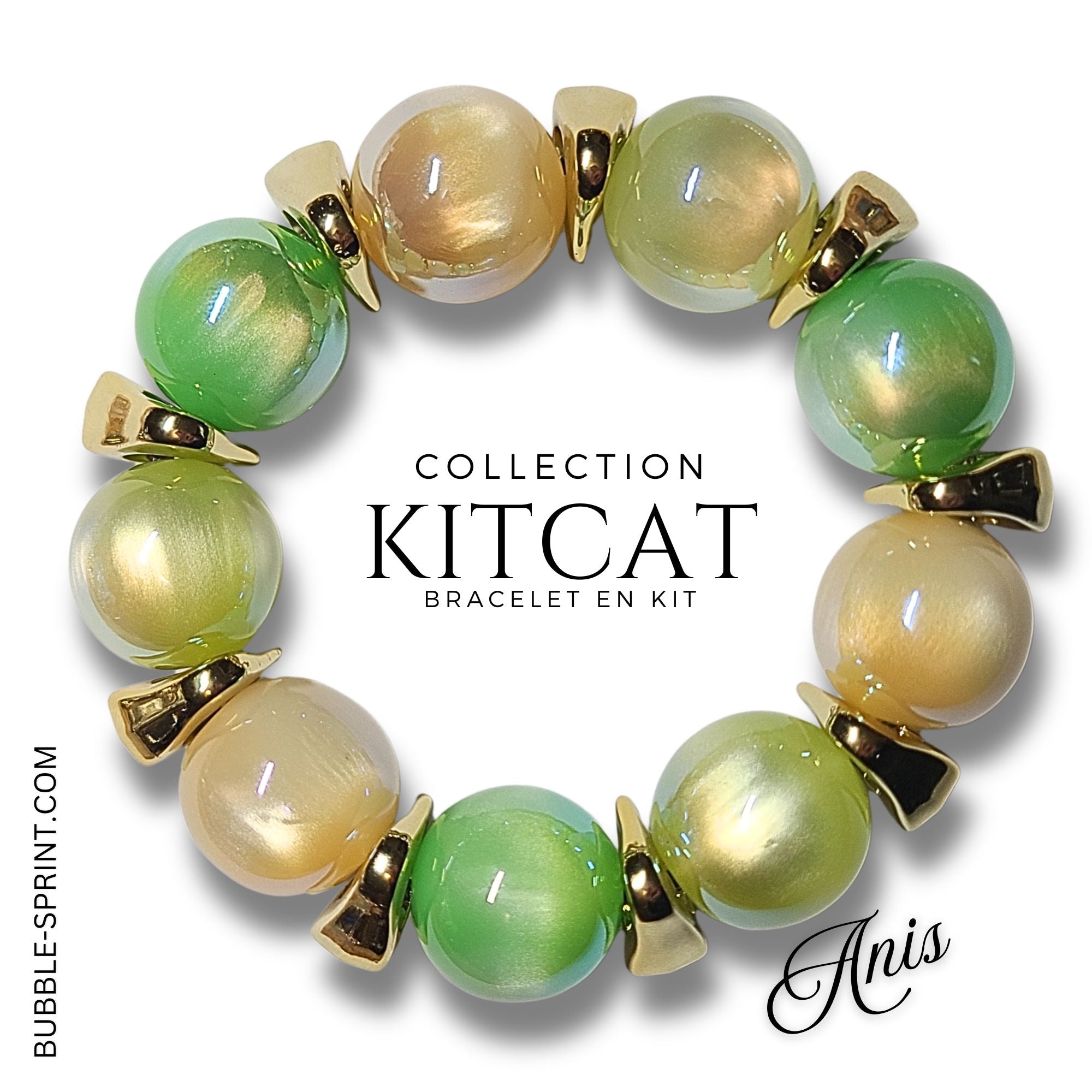 ARTSHOP Kitcat Anis kit bracelet boules 20 mm vert