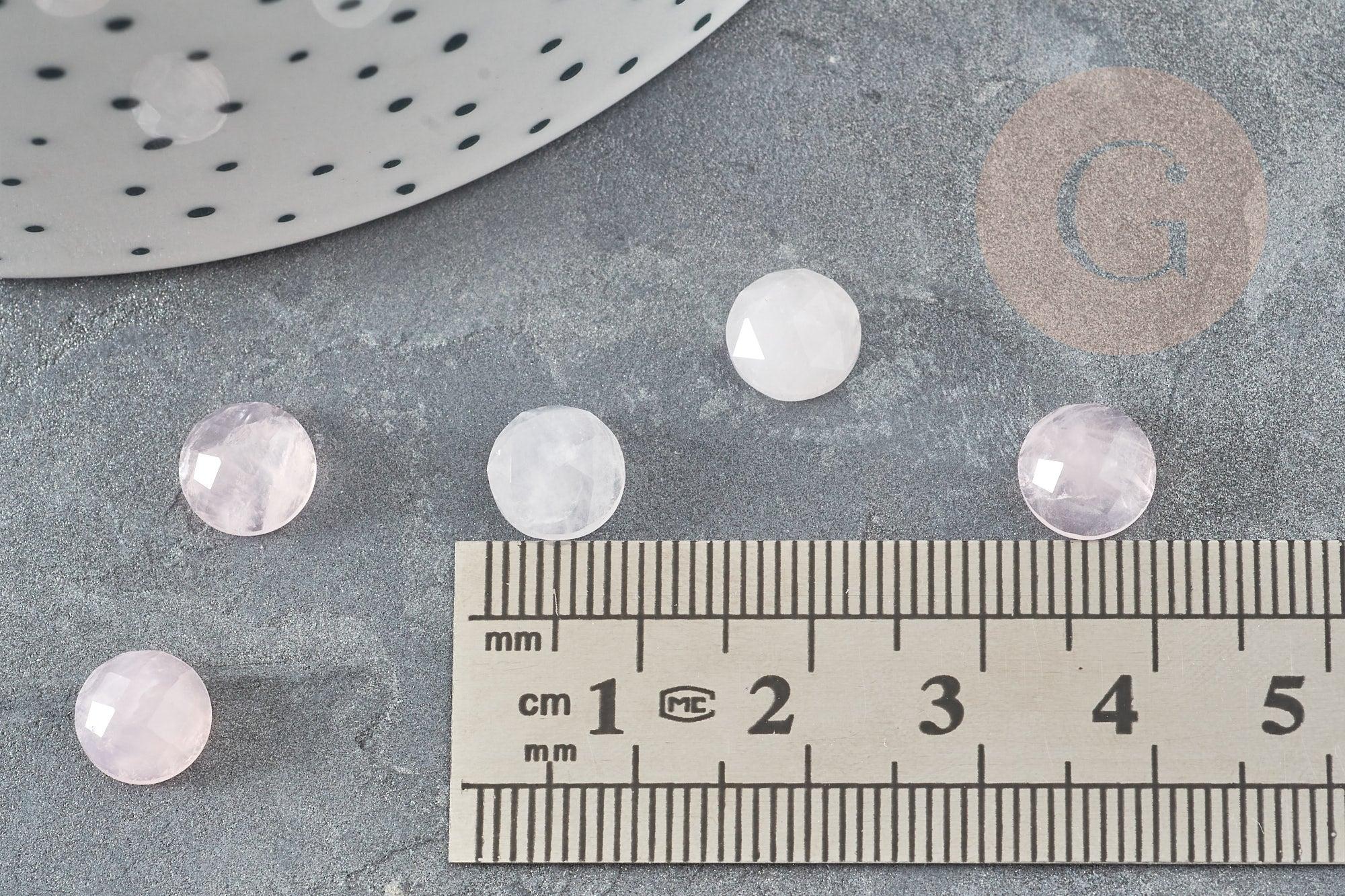 Gingerlily Cabochon quartz rose naturel 7.5mm x1