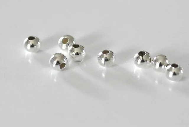 Gingerlily Perles rondes argent 10mm les 10 intercalaires métal