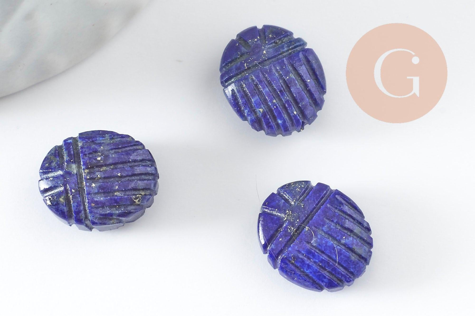Gingerlily Perle scarabée lapis lazuli 13mm x1 AAA