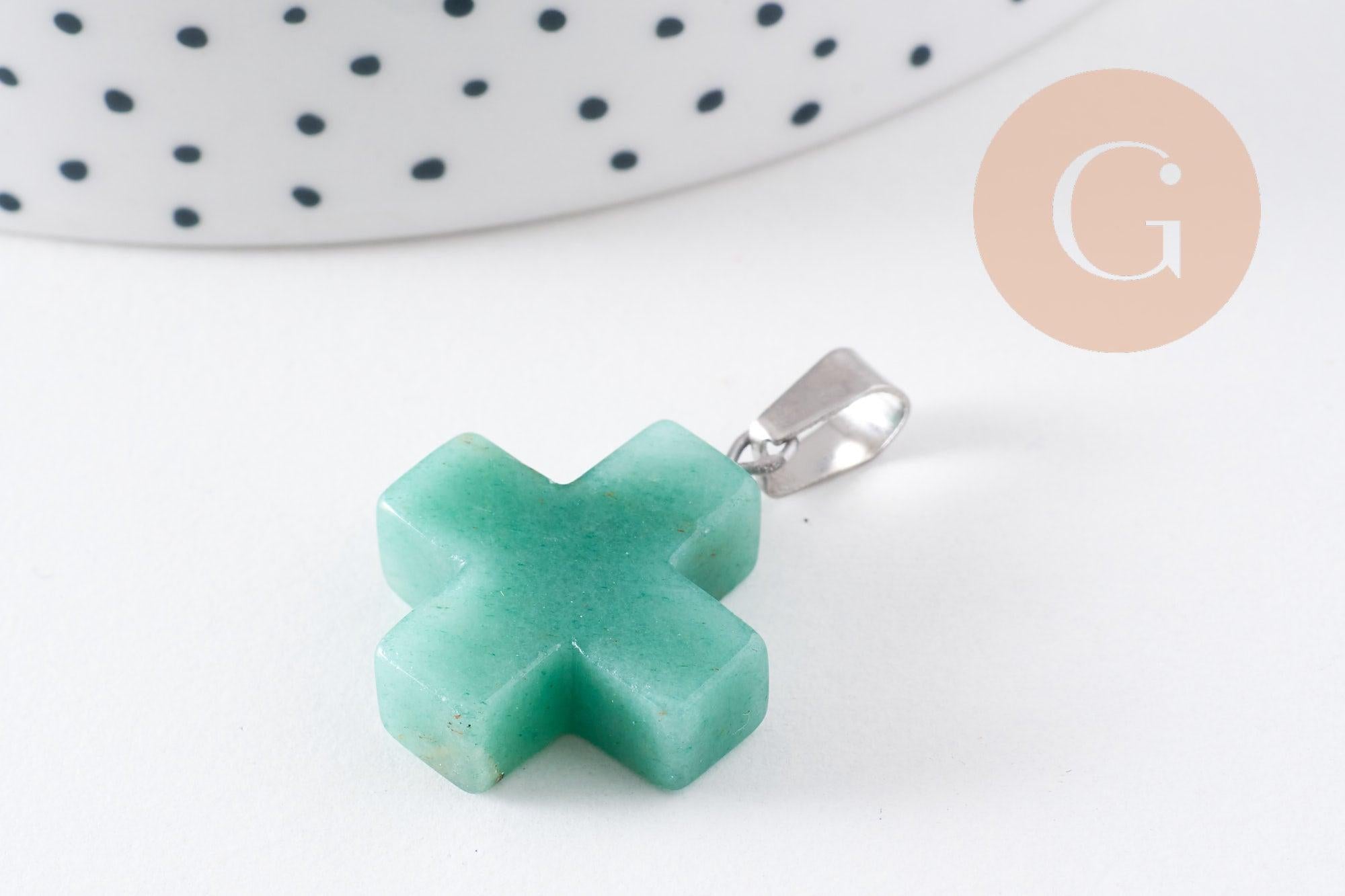 Gingerlily Pendentifs bijoux DIY G10070 croix aventurine 24mm