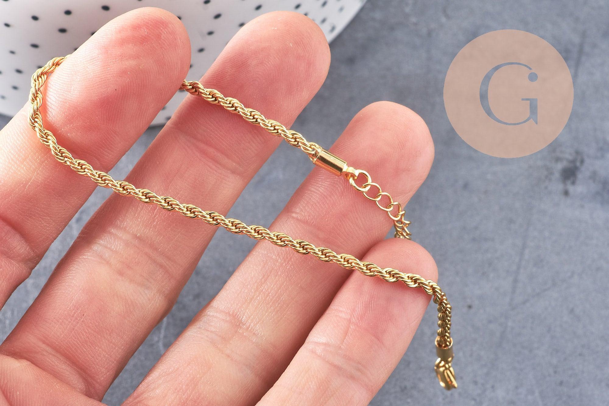 Gingerlily Bracelet chaîne torsadée dorée 18,6cm G10821