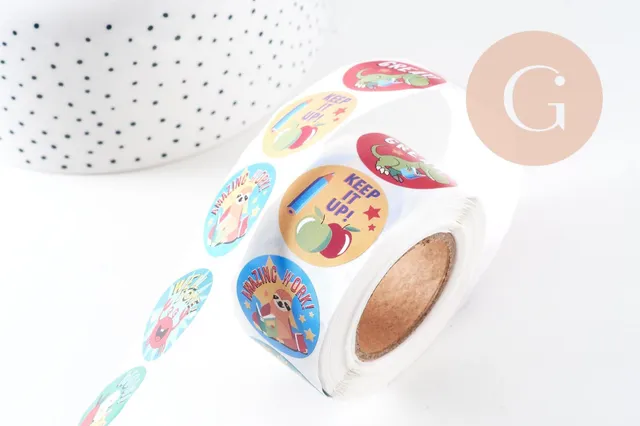 Gingerlily Stickers encouragements anglais animaux 30mm x500