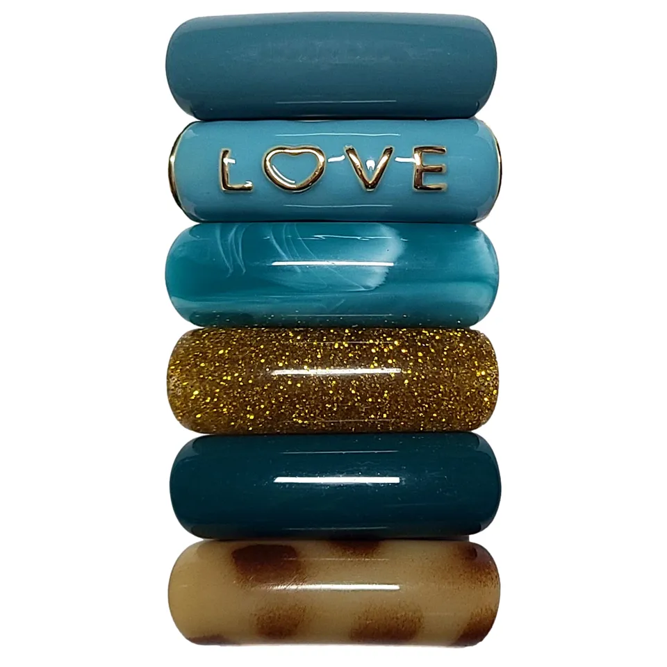 Artshop Camaieux lot 6 tubes 12MM Love bleu