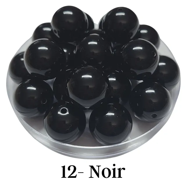 ARTSHOP Boules 20MM 12 perle acrylique noire 20mm x1