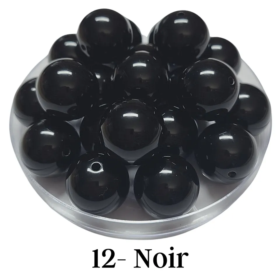 ARTSHOP Boules 20MM 12 perle acrylique noire 20mm x1