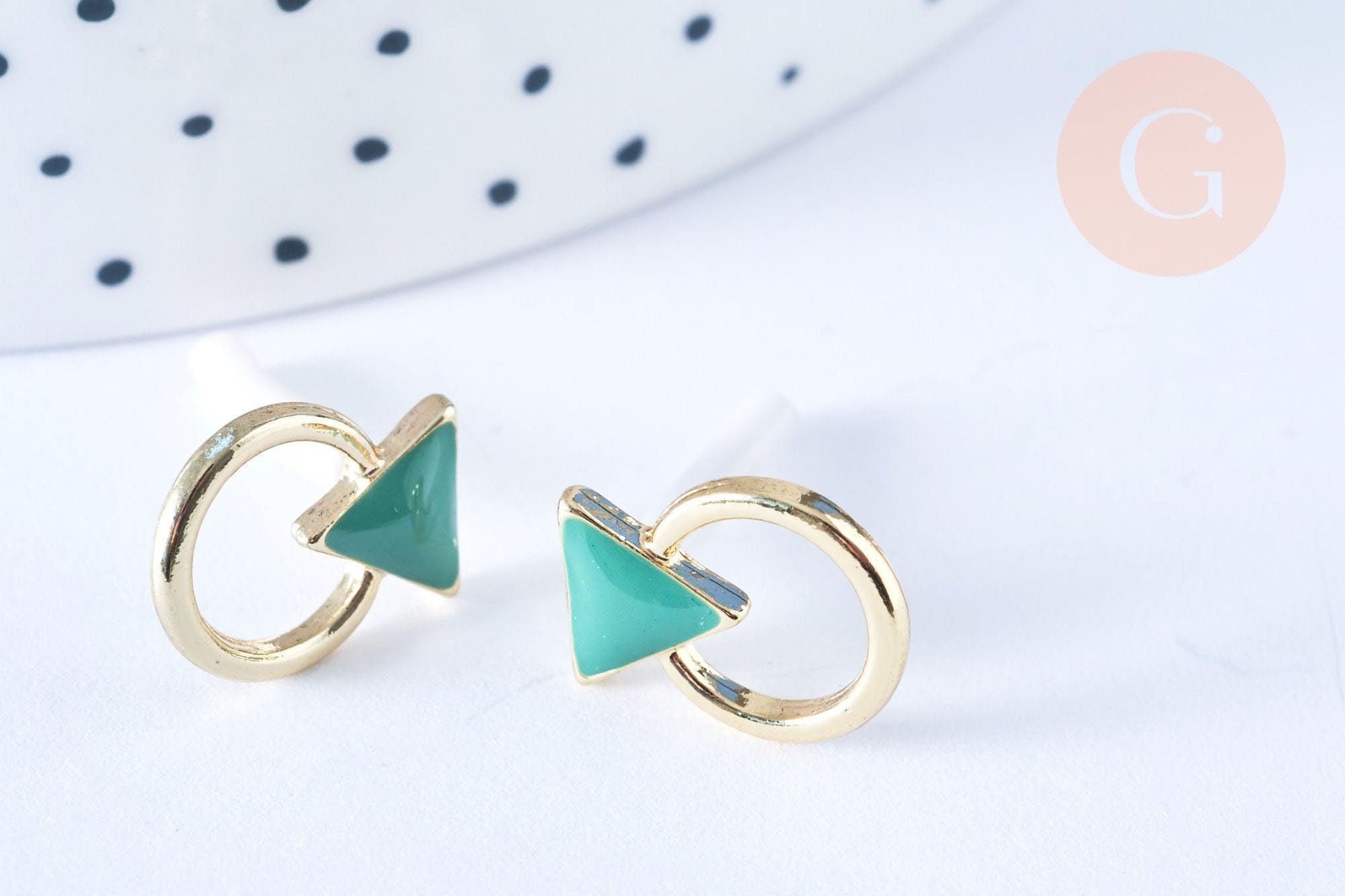 Gingerlily Perles G5336 puces triangle émail vert x1 paire