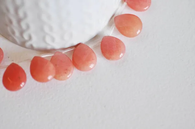 Gingerlily Perle goutte jadeite orange 15mm x5 facettée
