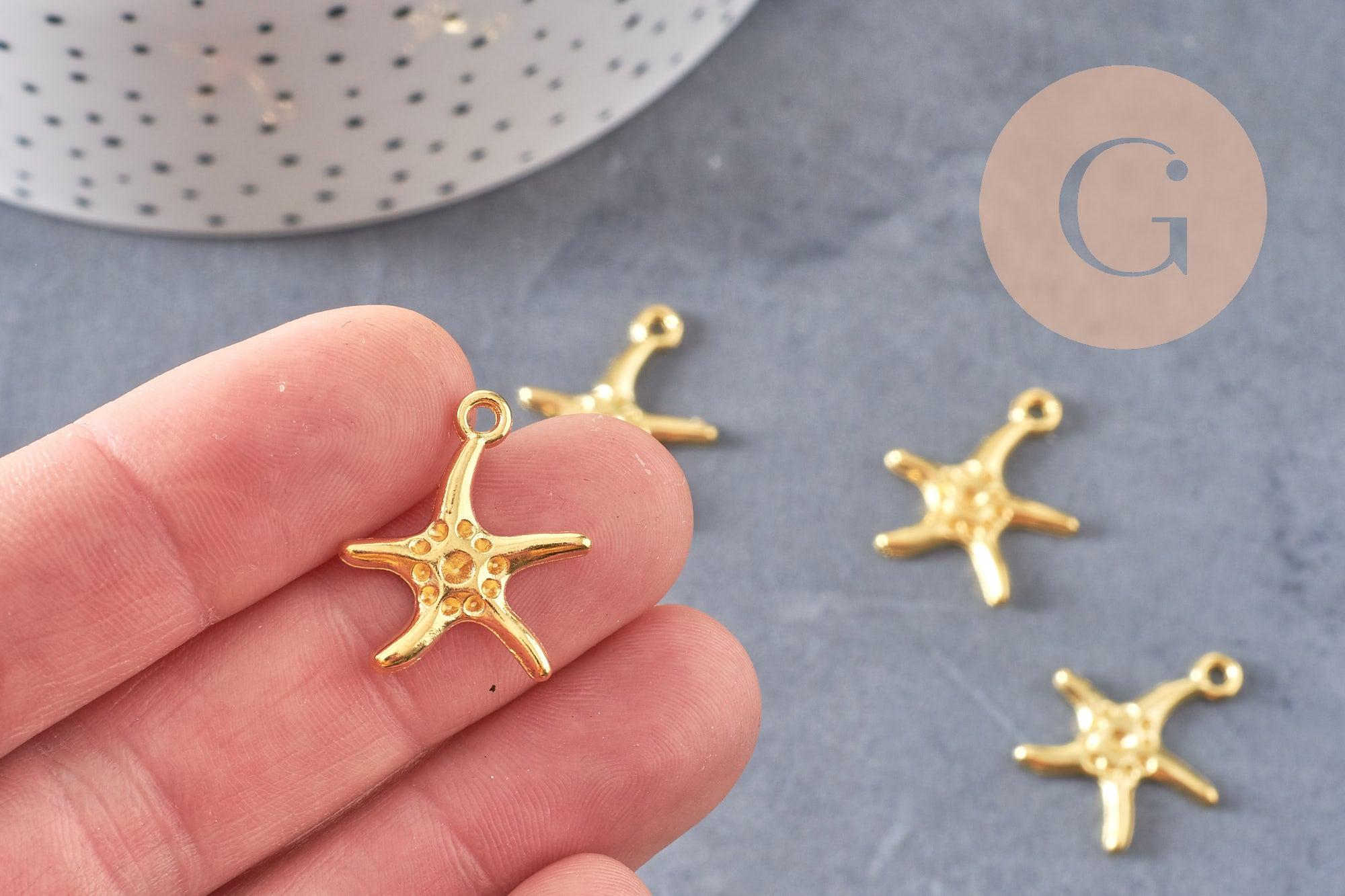 Gingerlily Pendentifs Étoile de Mer Zamac Doré 22mm x10