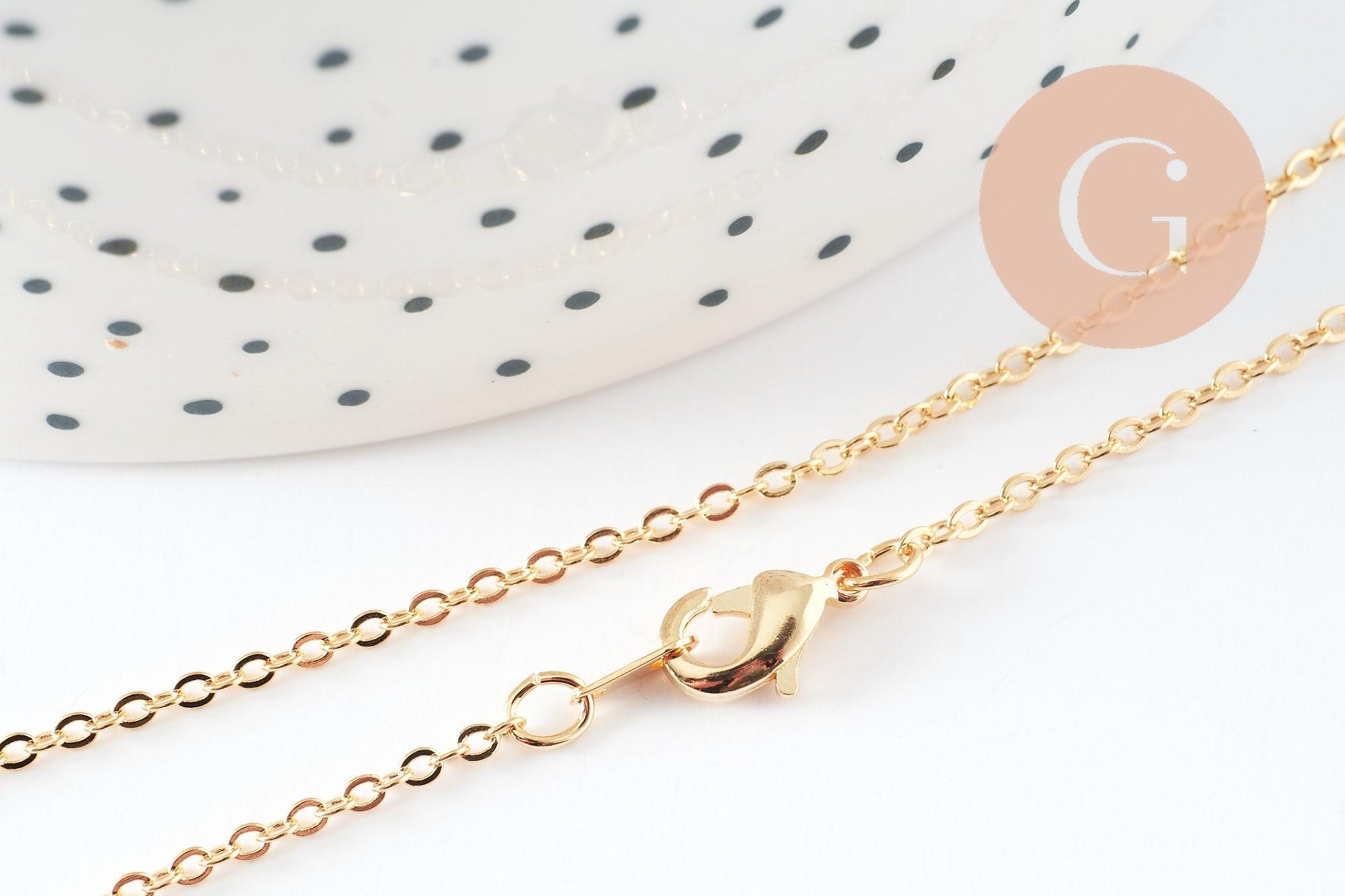 Gingerlily Chaîne collier forçat cuivre doré 16K 45cm 1.8mm x1