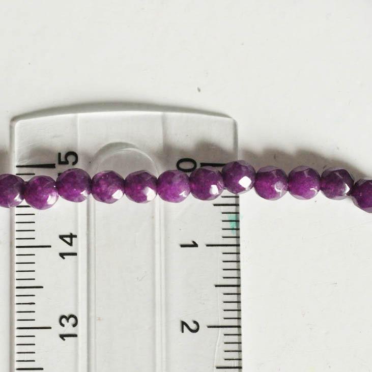 Gingerlily Perles pierre naturelle fil jade violet facetté 4 mm