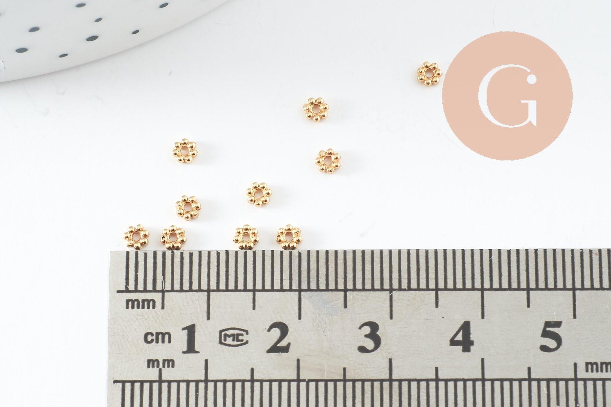 Gingerlily Perles G9832 perle fleur intercalaire doré 3 mm x5