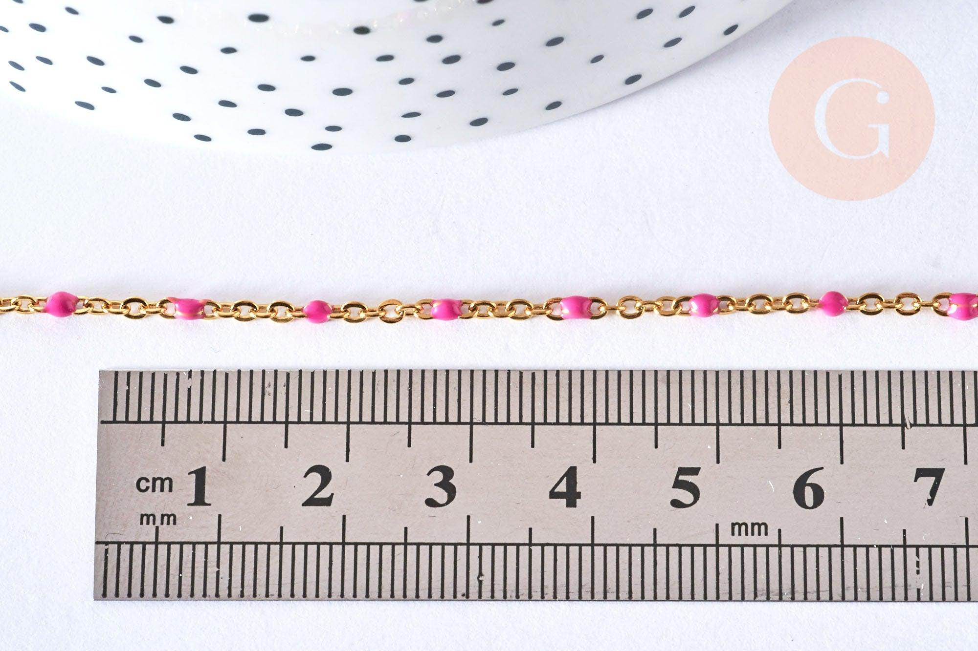 Gingerlily G4210 bracelet chaîne résine rose doré 20,5 cm