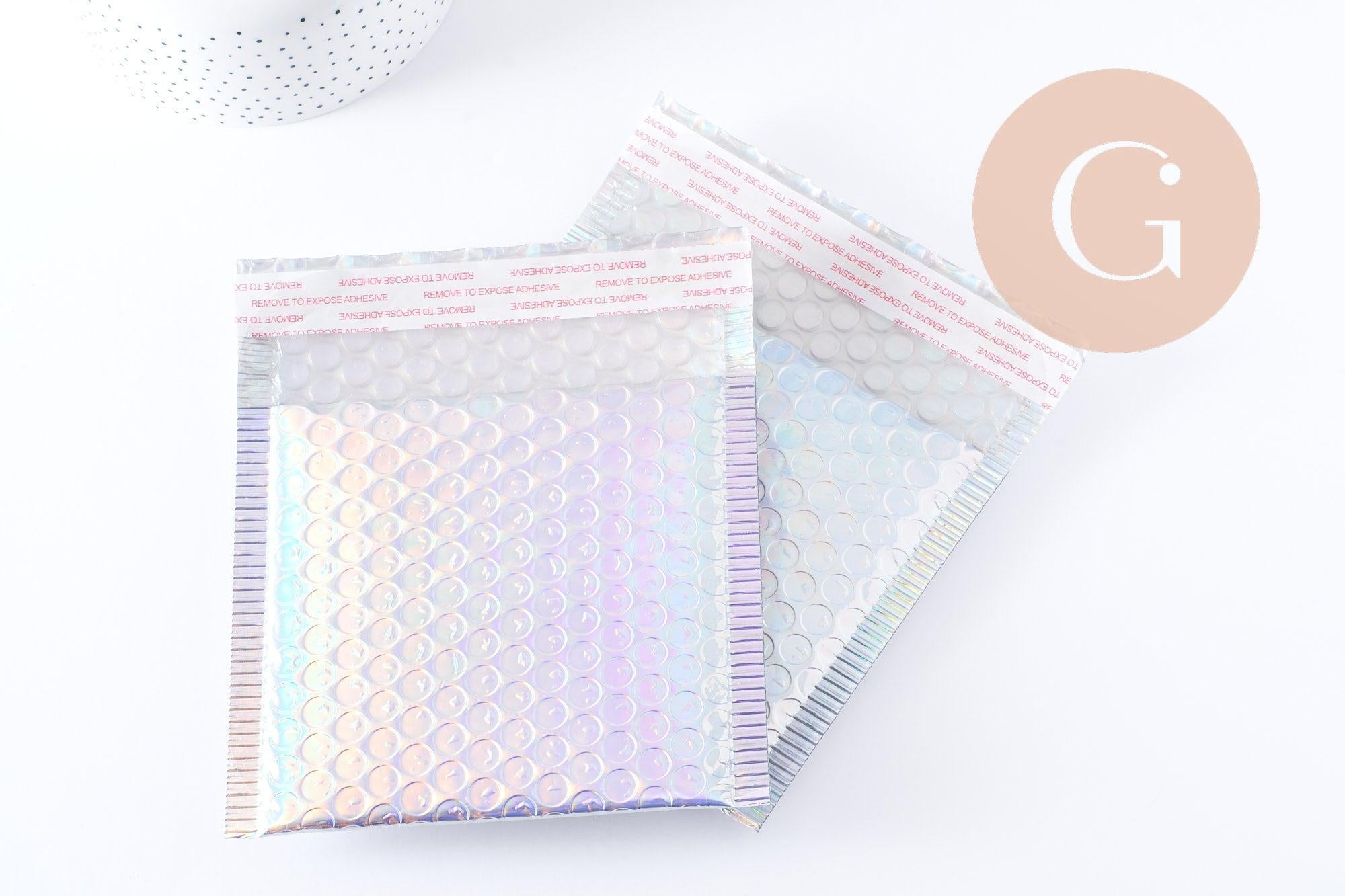 Gingerlily G10063 enveloppe bulle argent holographique 15x13cm x8