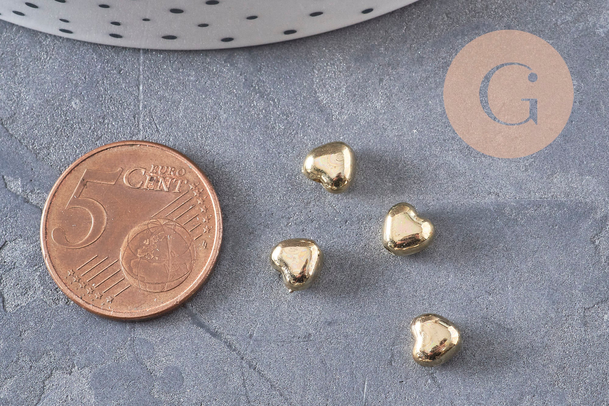 Gingerlily Perles cœur doré 5,5 mm perle plastique 10 g