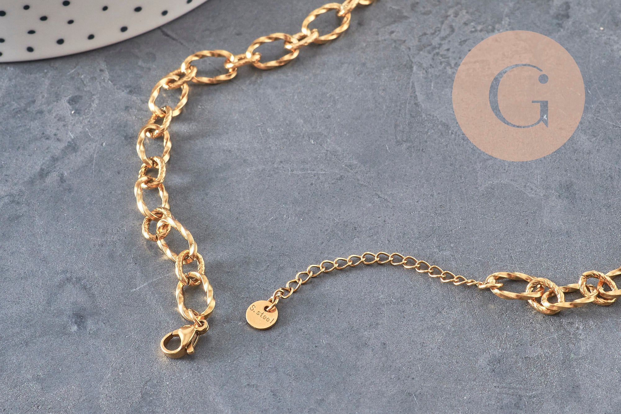Gingerlily G11290 kit collier breloques acier doré