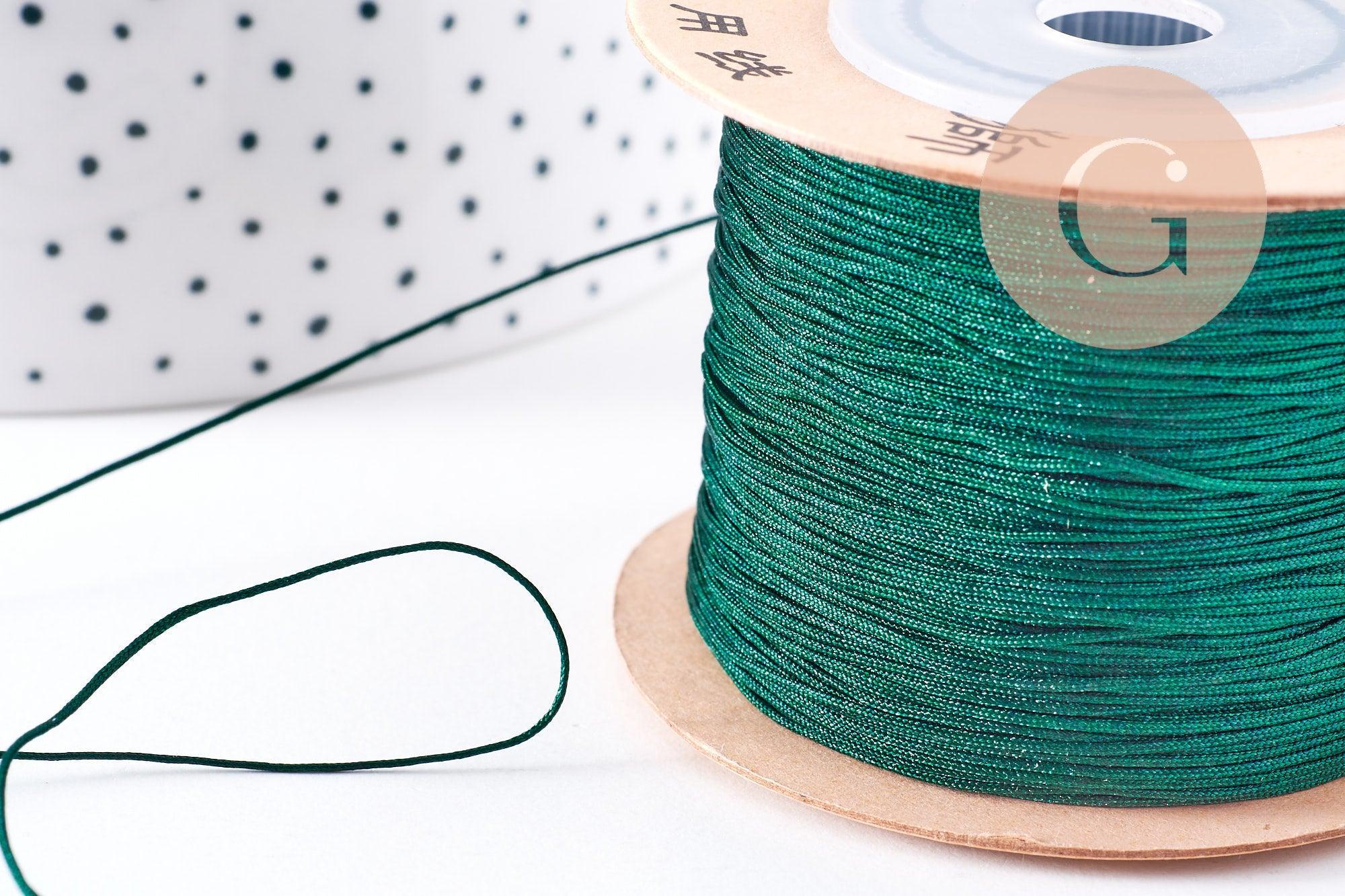 Gingerlily cordon tressé vert foncé polyester 0,6mm 1m
